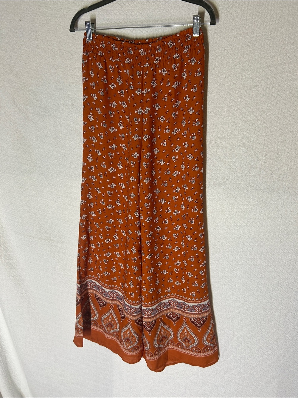 Forever 21 Rust Paisley Border Maxi Skirt
